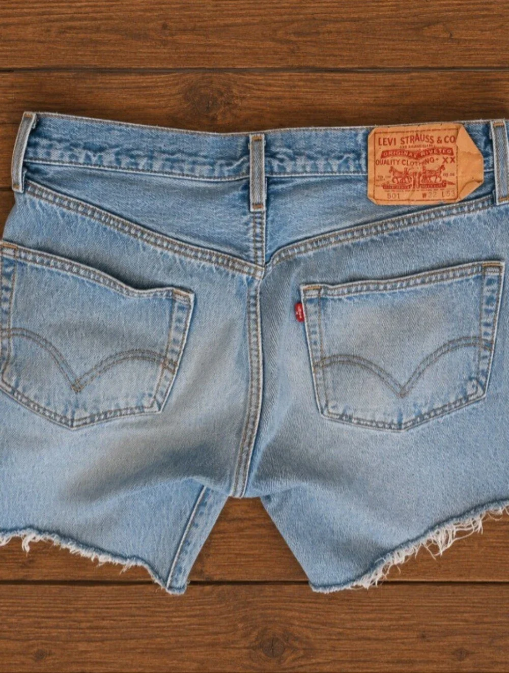 High Rise Cutoff Denim Shorts Women’s Light Wash - Picture 4 of 4